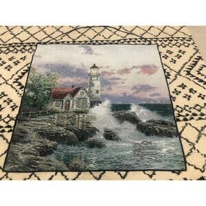 Thomas Kinkade 27" X 27" Wall Hanging/Tapestry "Beacon Of Hope”. EUC
